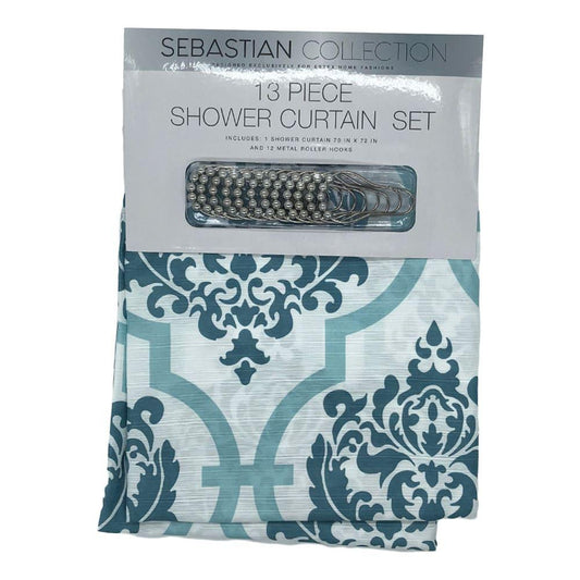 Cortina Para Baño Estex de Tela Con Ganchos 70" x 72"