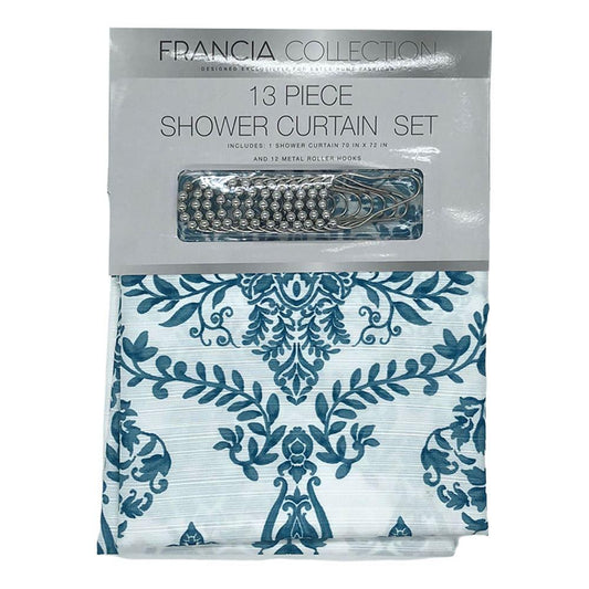 Cortina Para Baño Estex de Tela Con Ganchos 70" x 72"