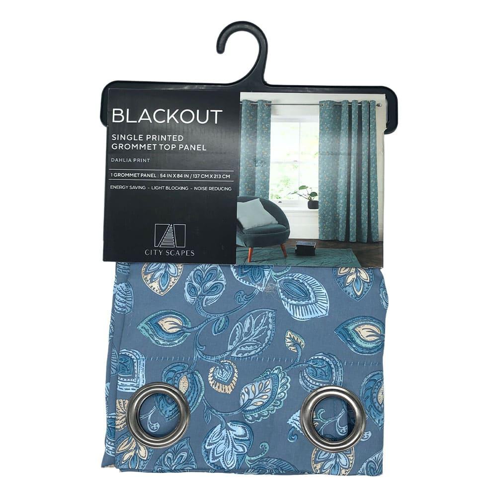 Cortina Dahlia Regal Home Blackout Con Aros 54" x 84" - Azul Claro