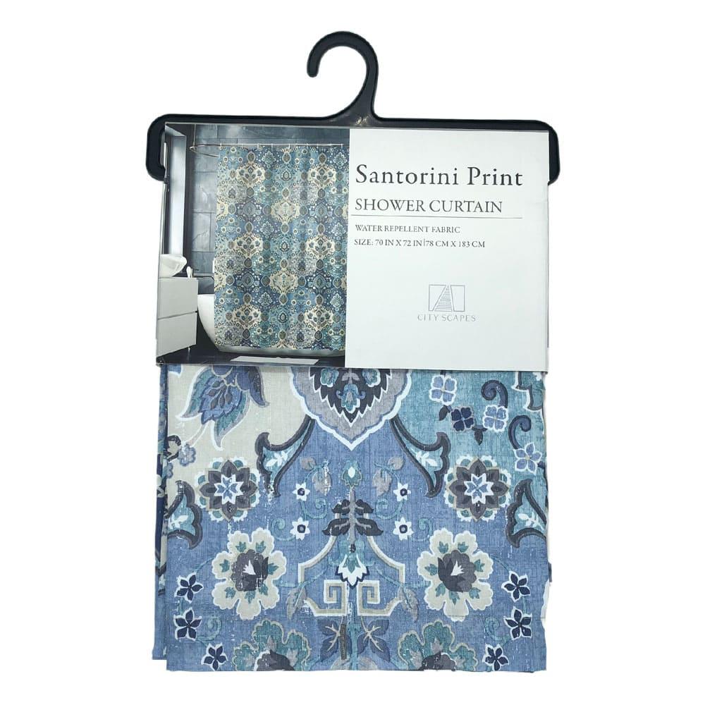 Cortina Para Baño Regal Home Santorini de Tela 70" x 72" - Azul Claro