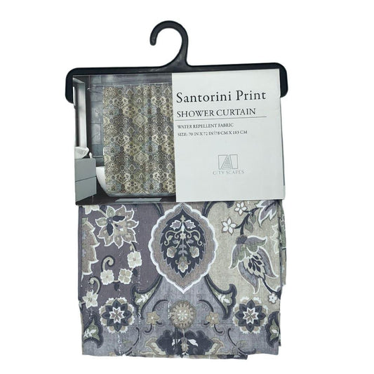 Cortina Para Baño Regal Home Santorini de Tela 70" x 72" - Gris Claro