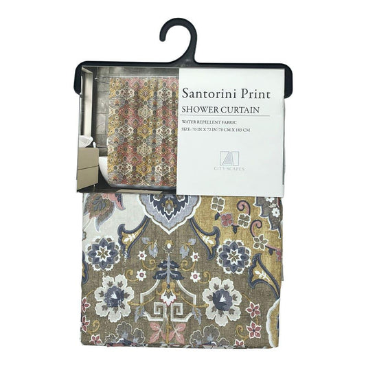 Cortina Para Baño Regal Home Santorini de Tela 70" x 72" - Multicolor