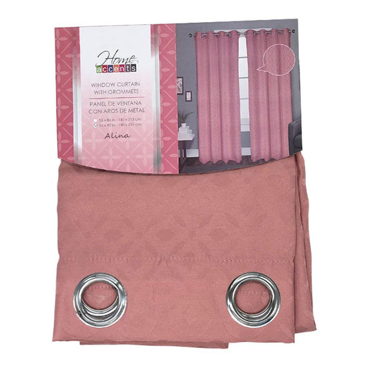 Cortina Home Accents Alina 54" X 90" C/Aros - Rosa Claro