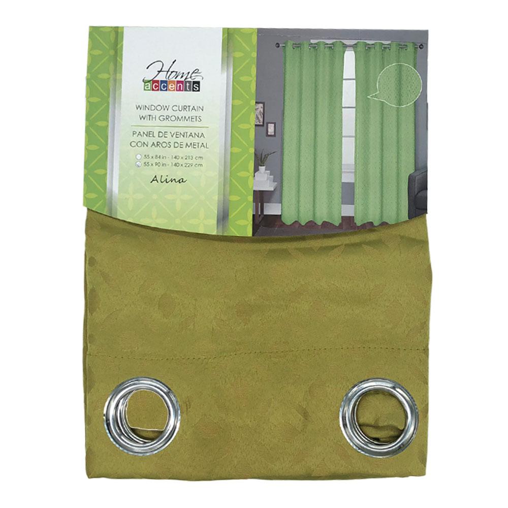 Cortina Home Accents Alina 54" X 90" C/Aros - Verde Claro