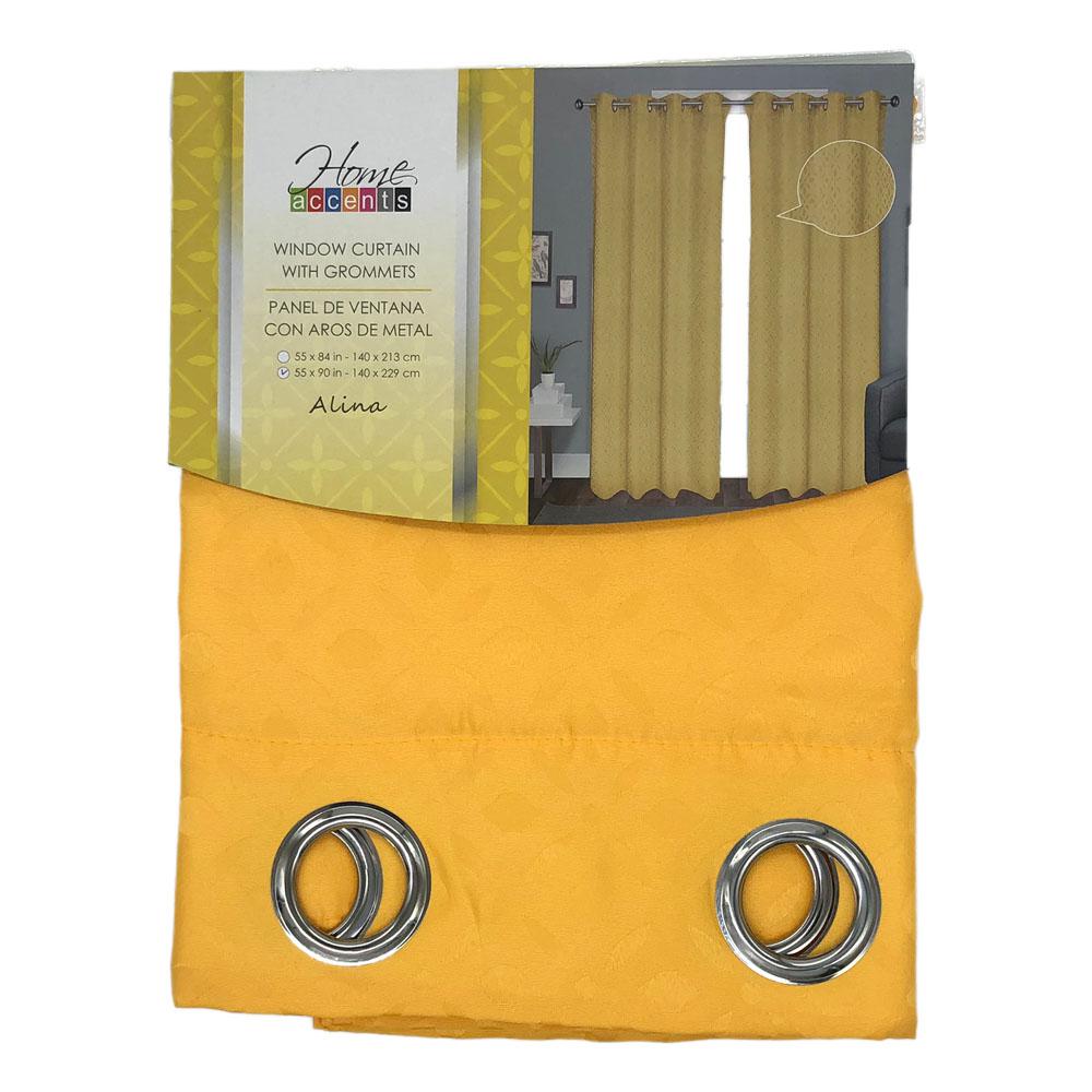 Cortina Home Accents Alina 54" X 90" C/Aros - Amarillo