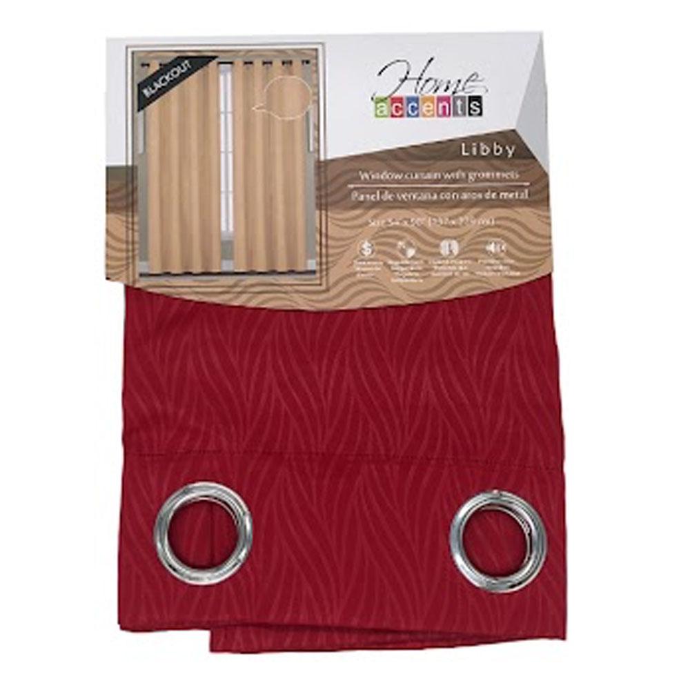 Cortina Home Accents Libby Blackout Con Aros 54" x 90" - Rojo