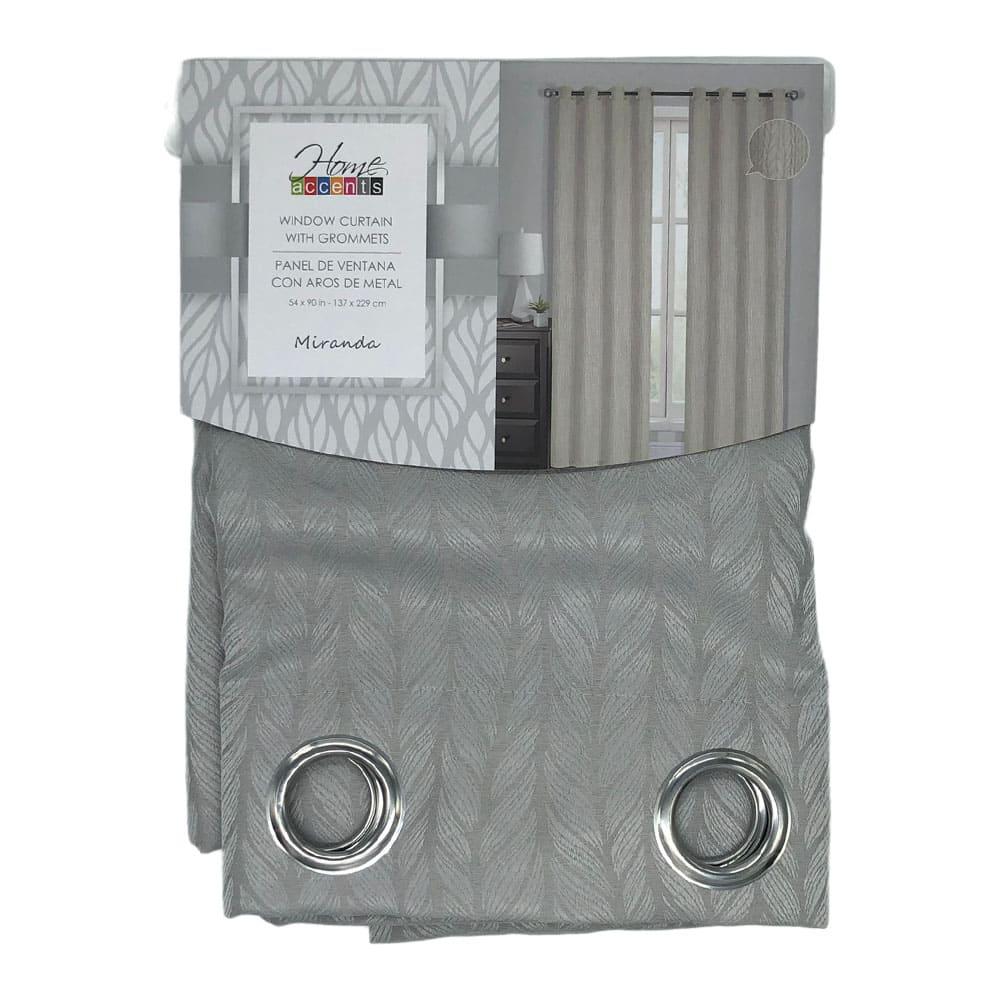 Cortina Home Accents Miranda Con Aros 54" x 90" - Gris Claro
