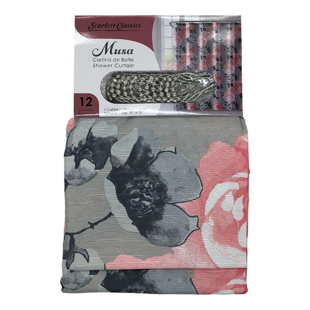 Cortina Para Baño Scarlett Classics de Tela 13 Piezas