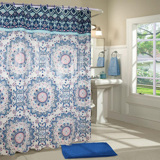 Cortina Para Baño Home Accents 14 Piezas - Azul Marino