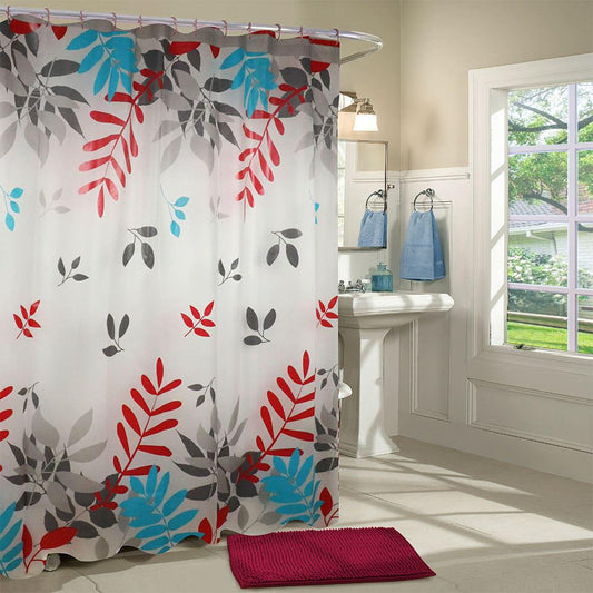 Cortina Para Baño Home Accents 14 Piezas - Rojo Oscuro