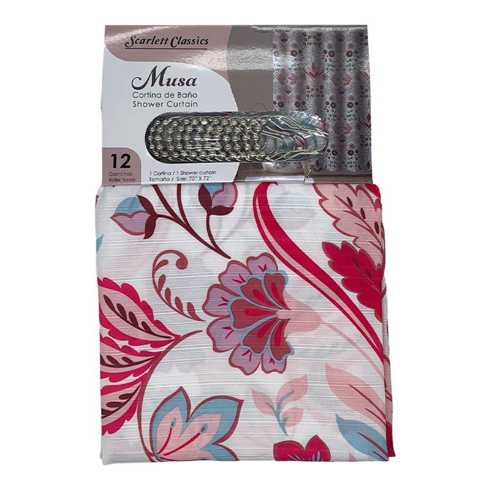 Cortina Para Baño Scarlett Classics de Tela 13 Piezas