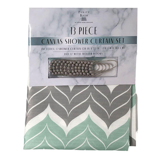 Cortina Para Baño Home Elegance Anna de Tela 13 Piezas