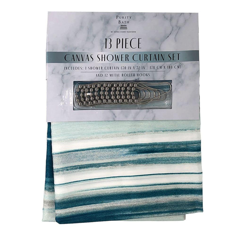 Cortina Para Baño Home Elegance Linda de Tela 13 Piezas