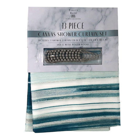 Cortina Para Baño Home Elegance Linda de Tela 13 Piezas