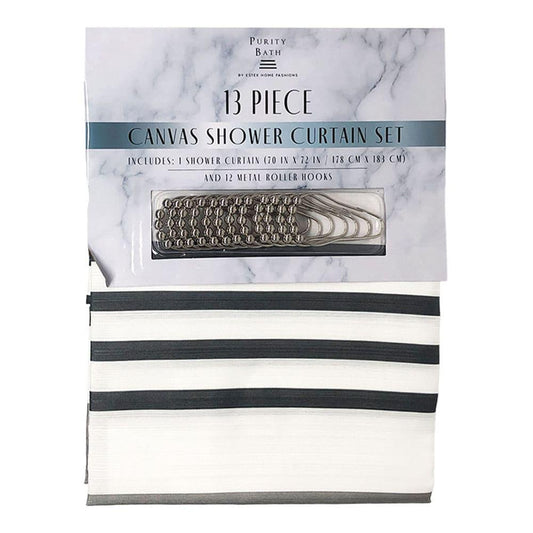 Cortina Para Baño Home Elegance Quinn de Tela 13 Piezas