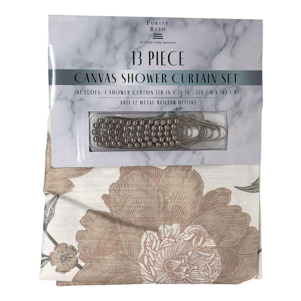 Cortina Para Baño Home Elegance Caroline de Tela 13 Piezas