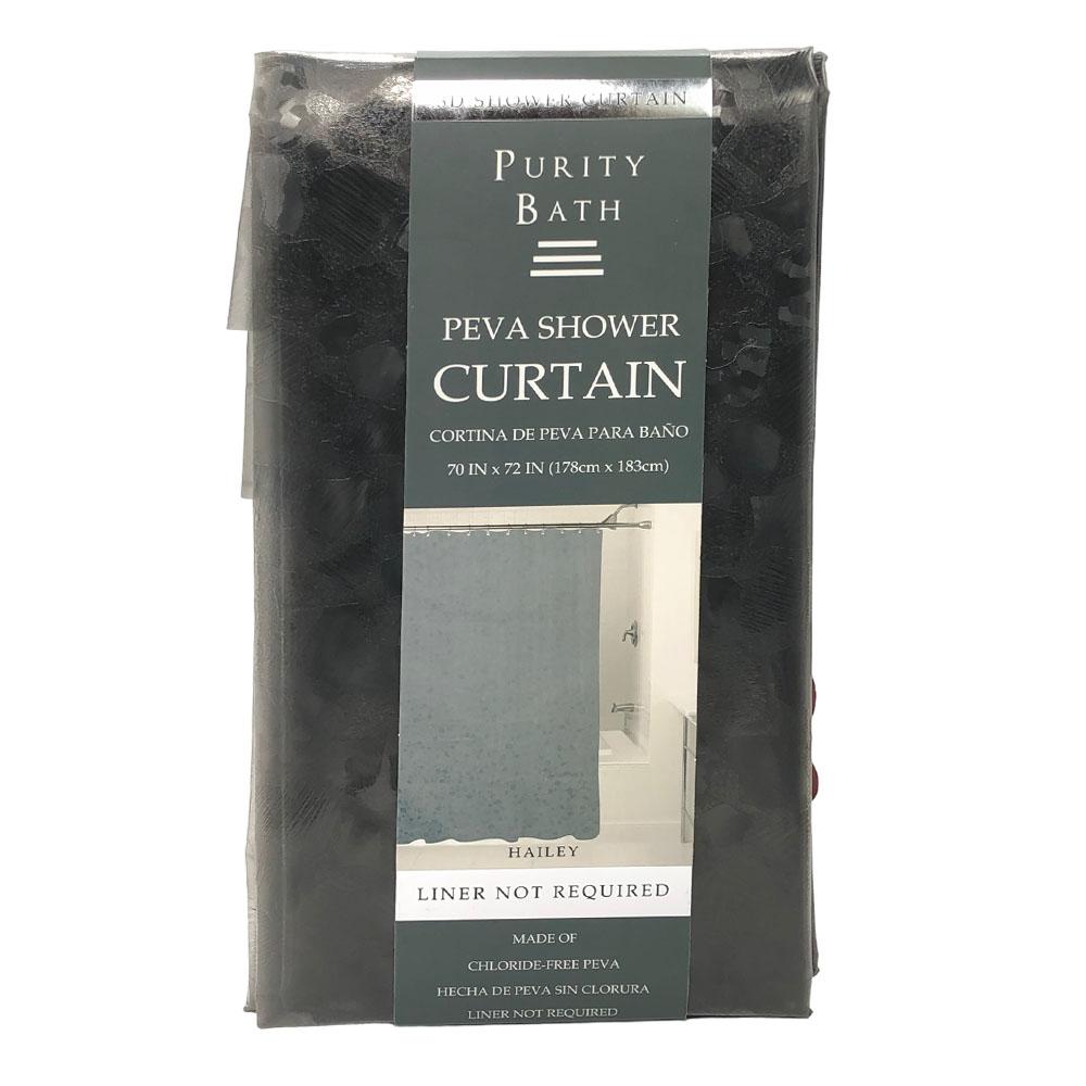 Cortina Para Baño Home Elegance Hailey de Peva - Gris Oscuro
