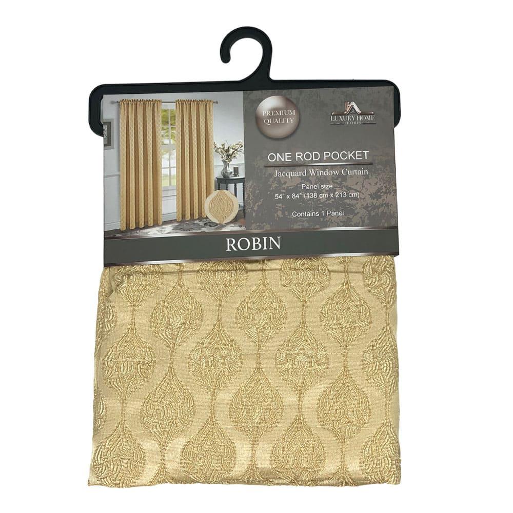 Cortina Robin Luxury Con Rod Pocket 54" x 84" - Dorado