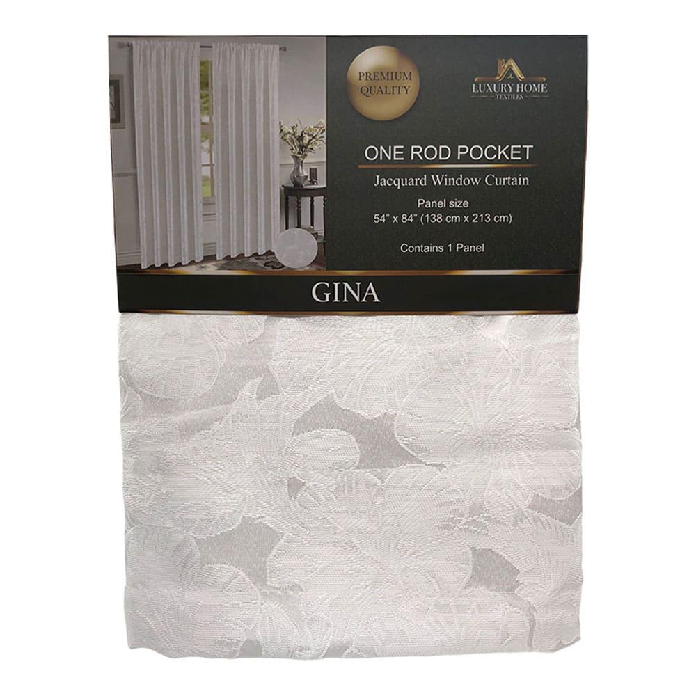 Cortina Gina Luxury Con Rod Pocket 54" x 84" - Blanco