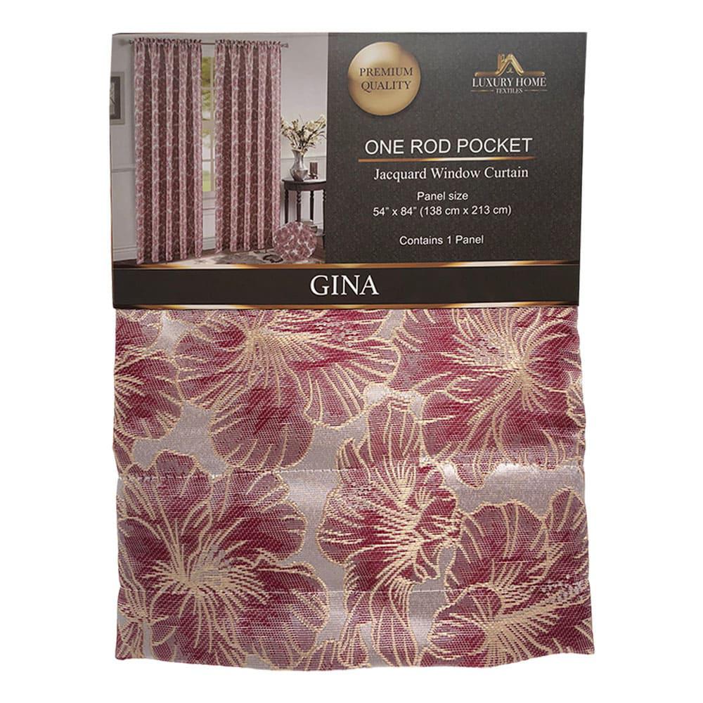 Cortina Gina Luxury Con Rod Pocket 54" x 84" - Rojo Oscuro