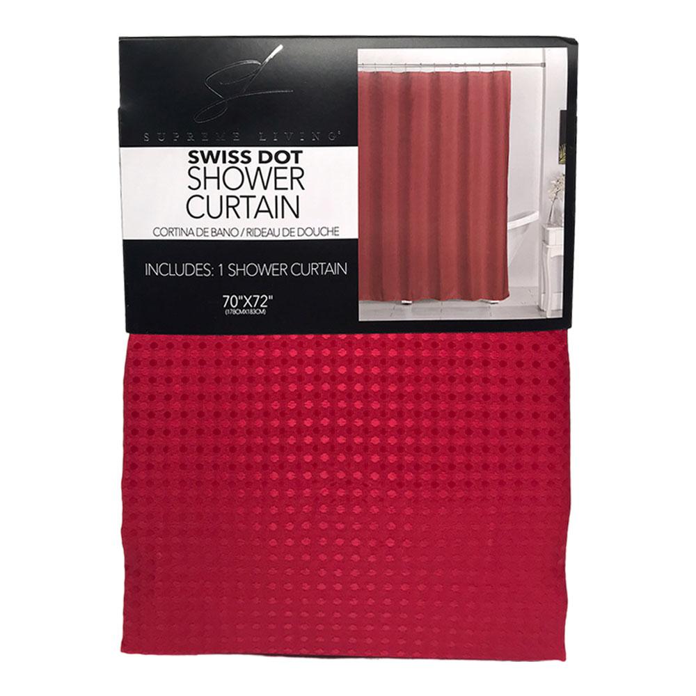 Cortina Para Baño Supreme de Tela 70" x 72" - Rojo