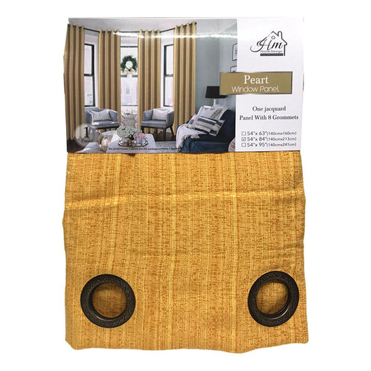 Cortina Peart Home Design Con Aros 54" x 84" - Mostaza