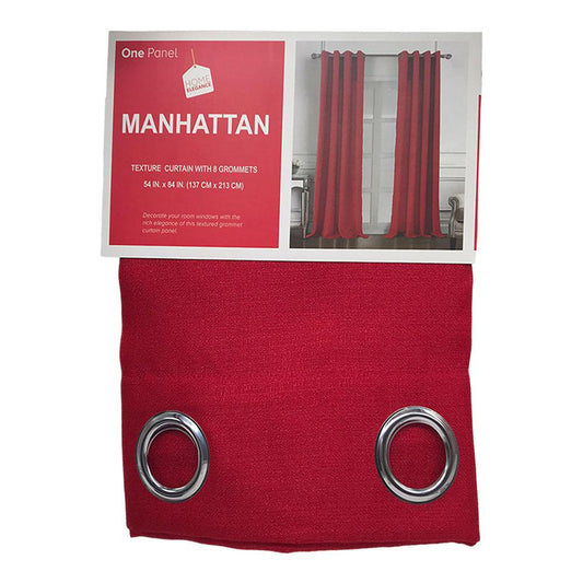 Cortina Manhattan Home Elegance Con Aros 54" X 84" - Rojo