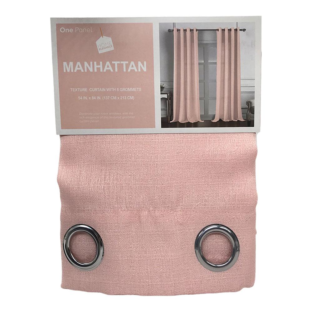 Cortina Manhattan Home Elegance Con Aros 54" X 84" - Rosa Claro