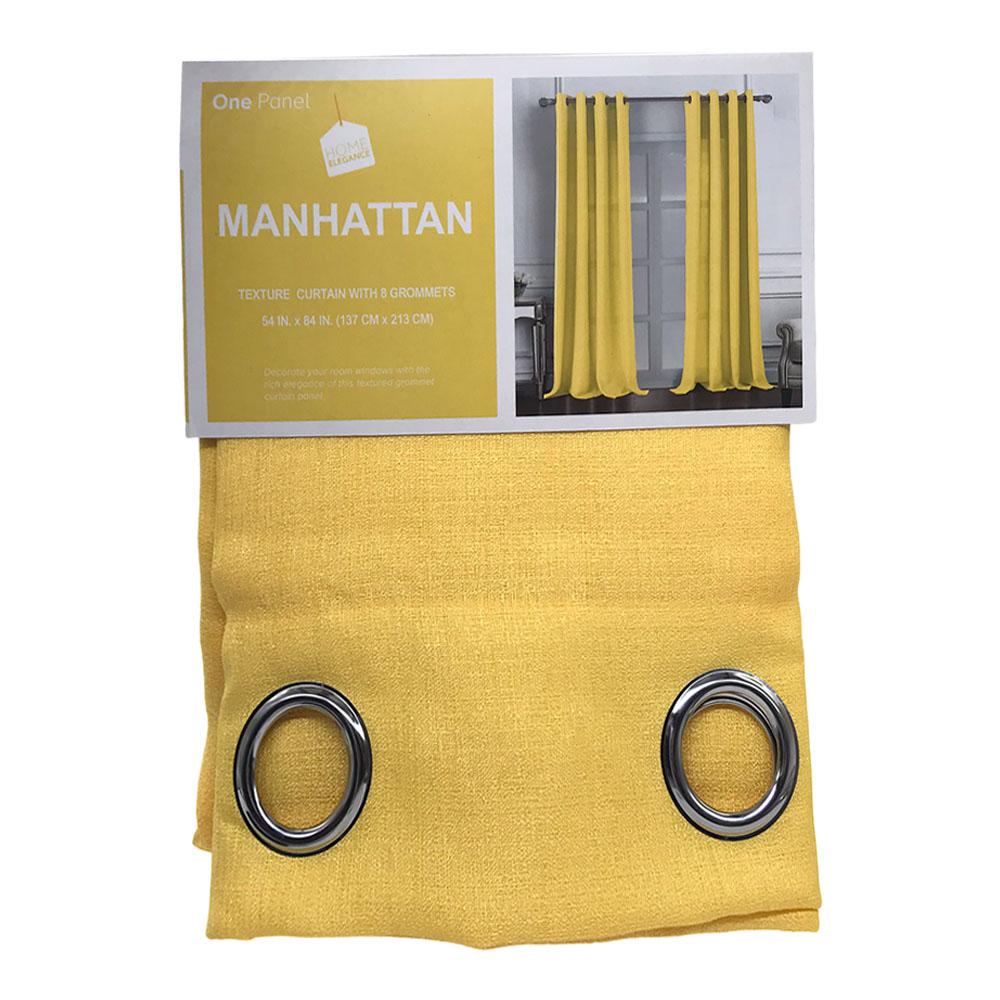 Cortina Manhattan Home Elegance Con Aros 54" X 84" - Amarillo