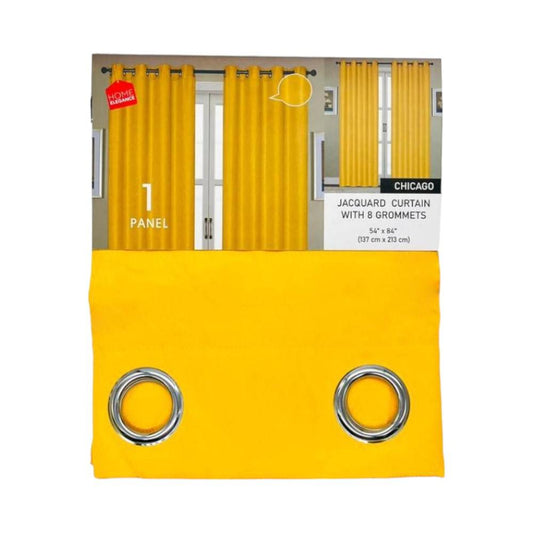 Cortina Chicago Home Elegance 54 X 84 Con Aros - Amarillo