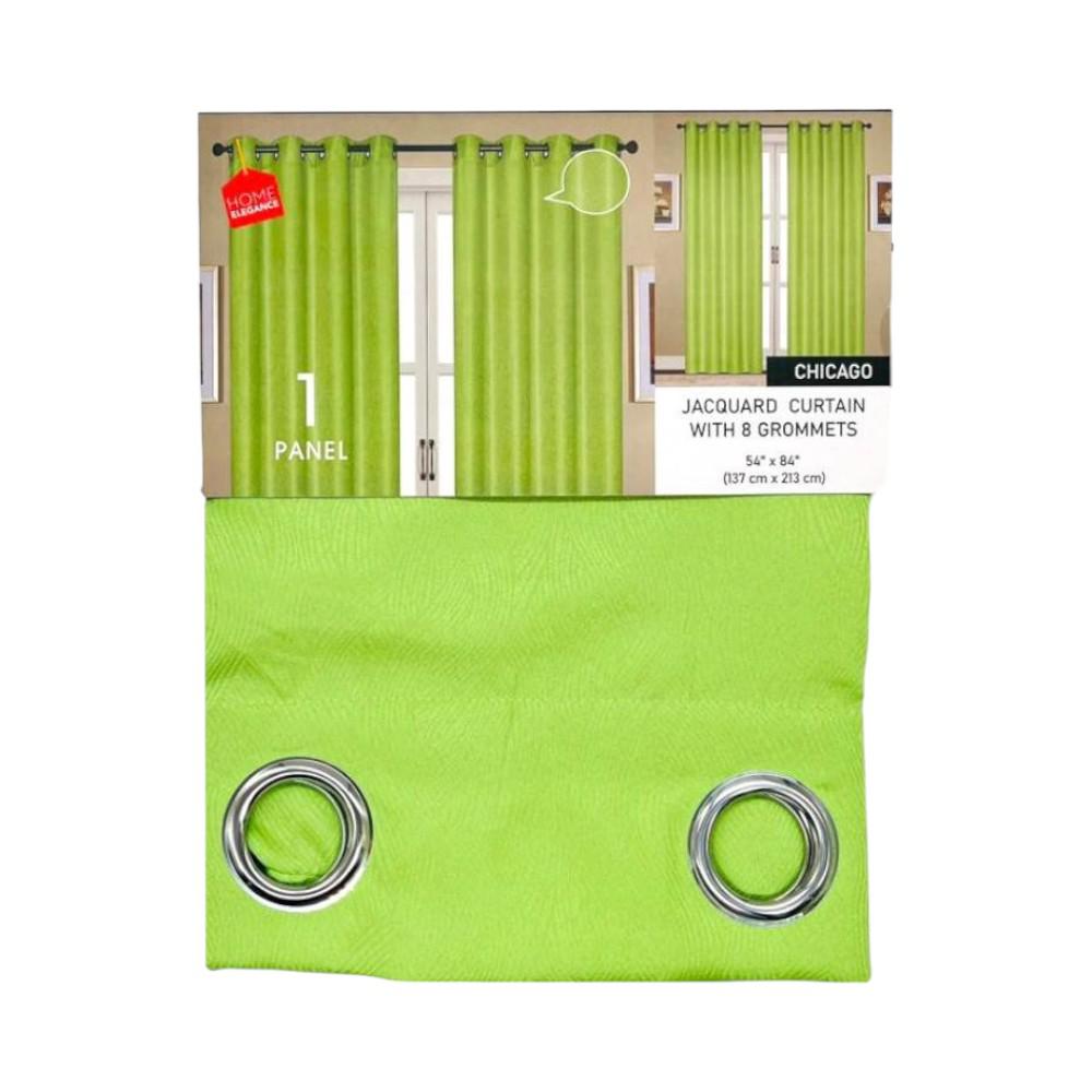 Cortina Chicago Home Elegance 54 X 84 Con Aros - Verde Claro