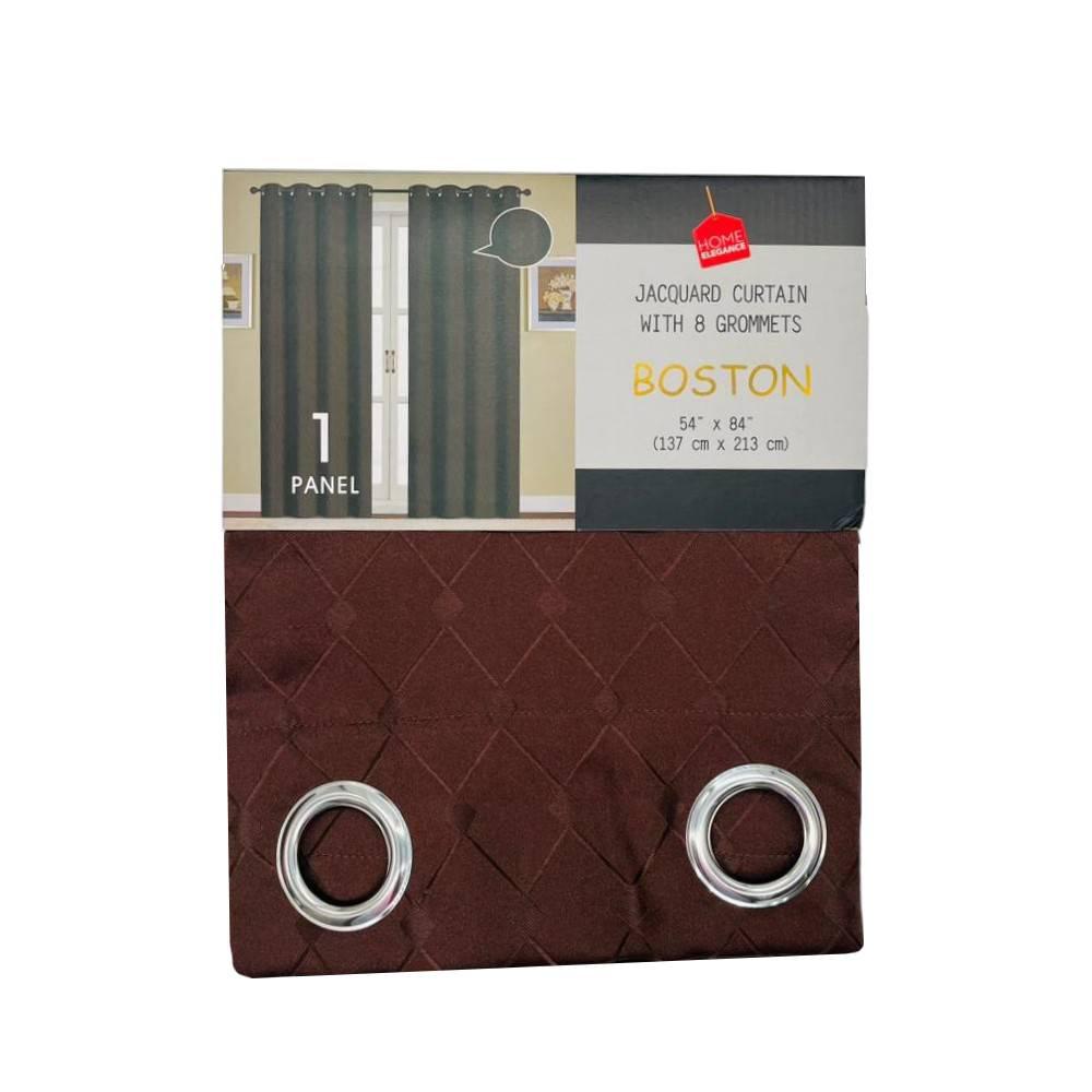 Cortina Boston Home Elegance 54 X 84 Con Aros - Chocolate