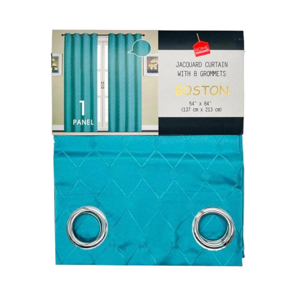 Cortina Boston Home Elegance 54 X 84 Con Aros - Azul Cielo