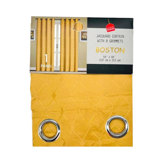 Cortina Boston Home Elegance 54 X 84 Con Aros - Amarillo