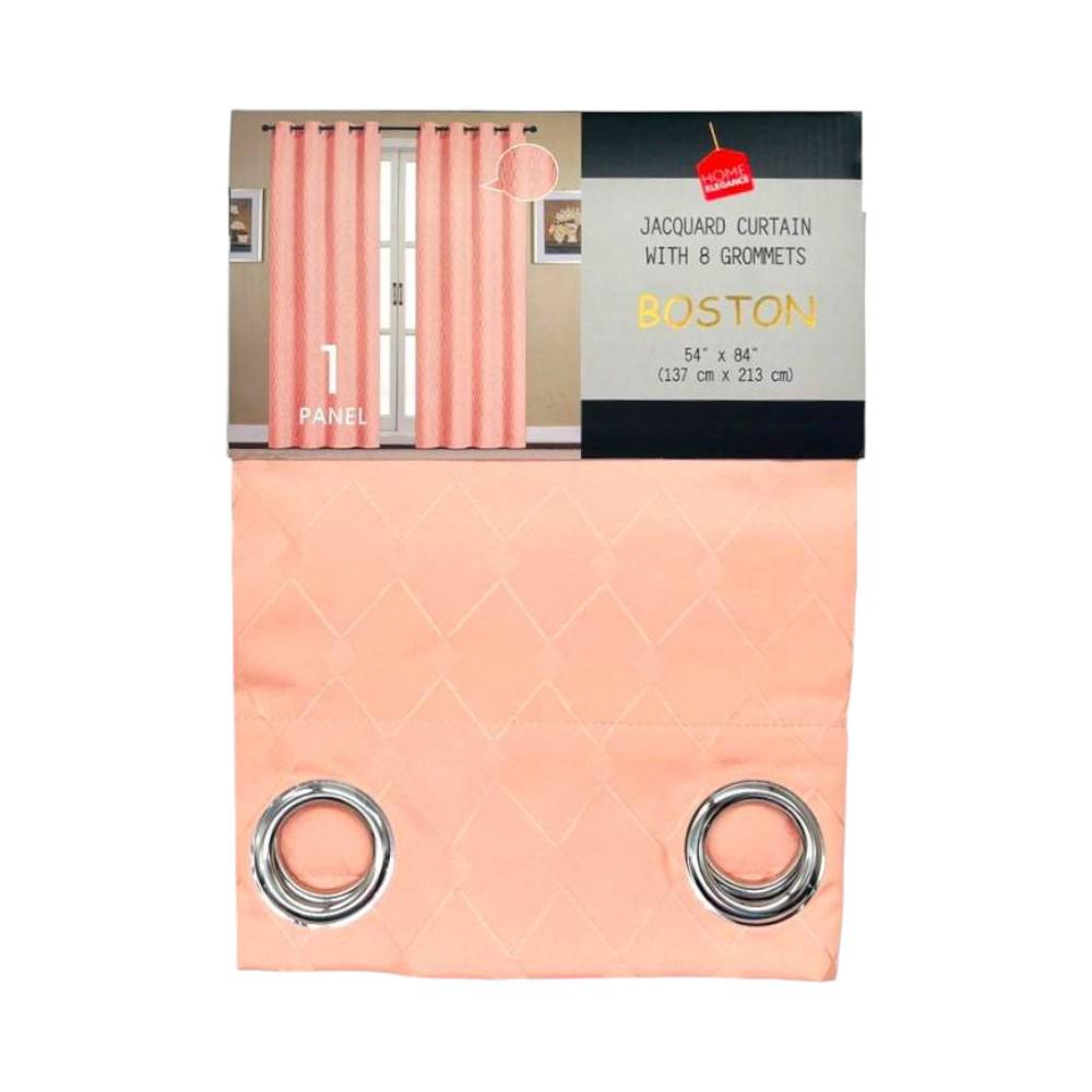 Cortina Boston Home Elegance 54 X 84 Con Aros - Rosa Claro