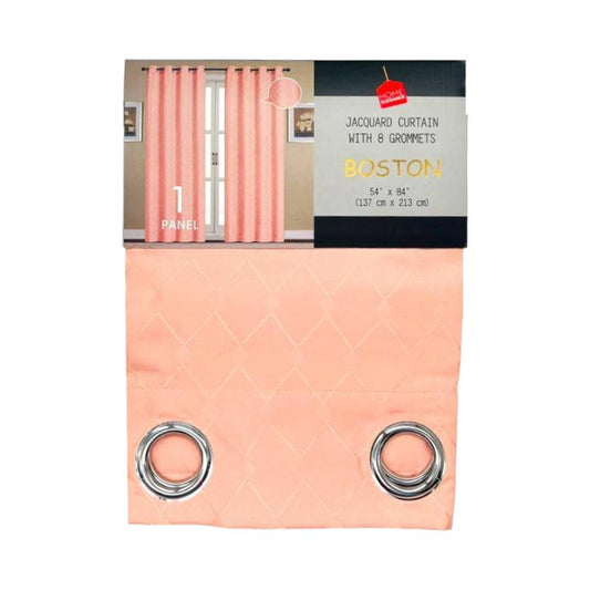 Cortina Boston Home Elegance 54 X 84 Con Aros - Rosa Claro