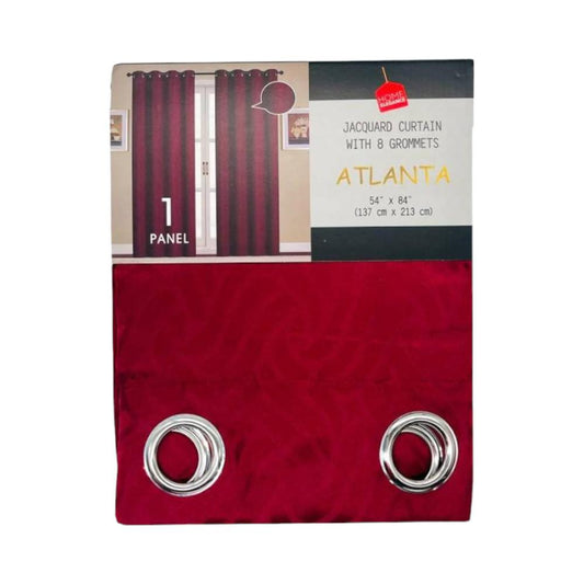 Cortina Atlanta Home Elegance 54 X 84" Con Aros - Rojo