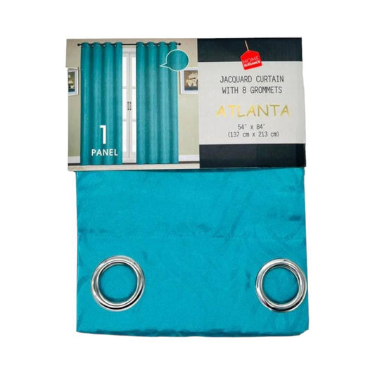 Cortina Atlanta Home Elegance 54 X 84" Con Aros - Turquesa