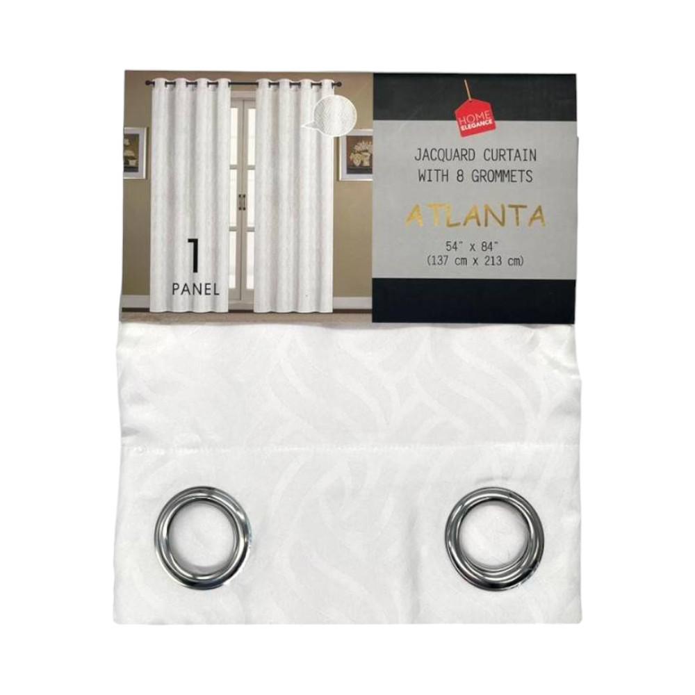 Cortina Atlanta Home Elegance 54 X 84" Con Aros - Blanco