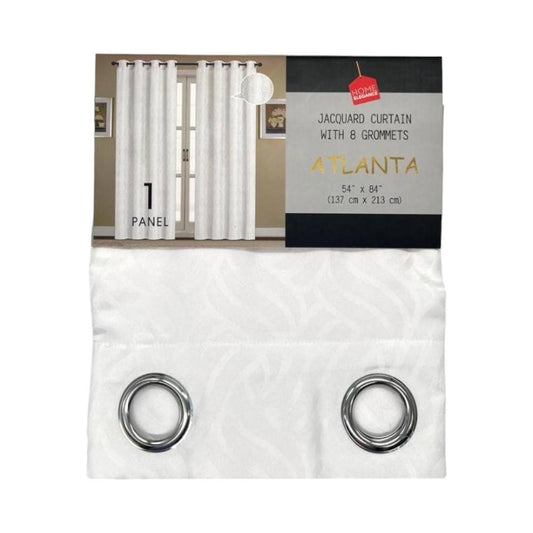 Cortina Atlanta Home Elegance 54 X 84" Con Aros - Blanco