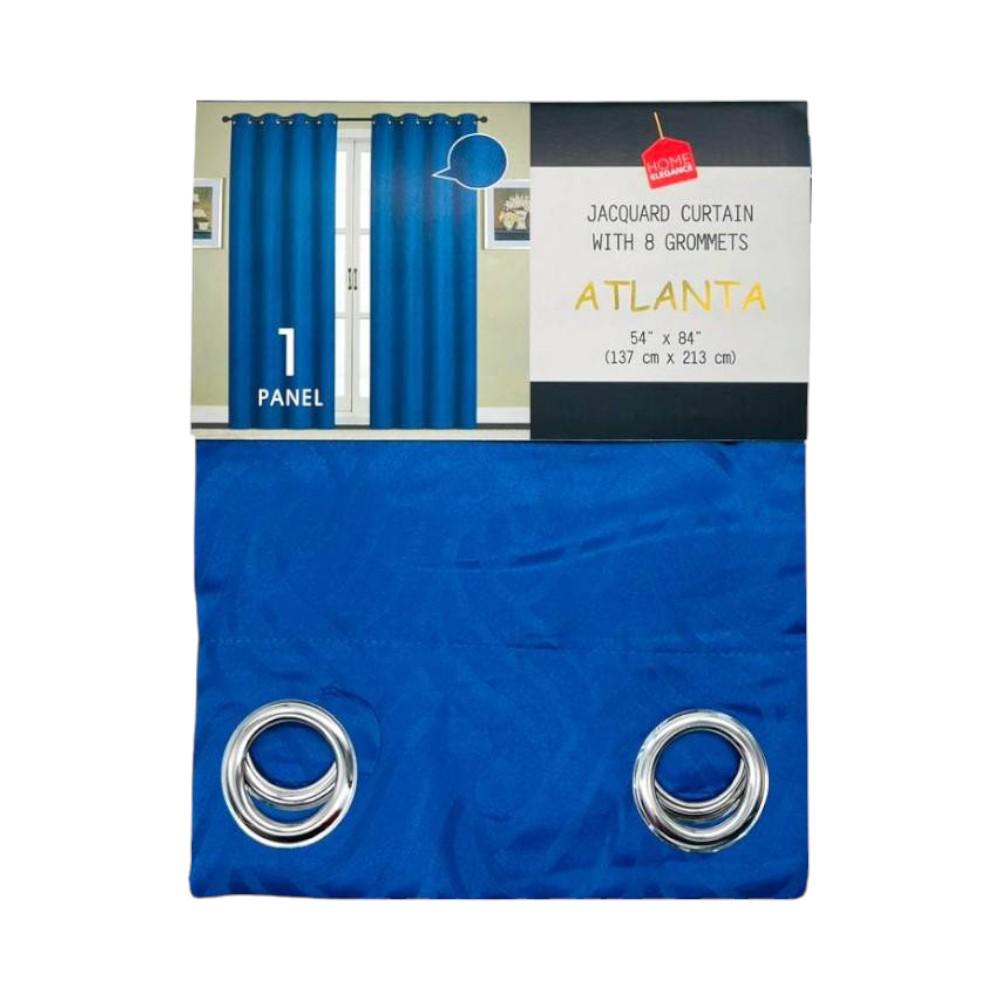 Cortina Atlanta Home Elegance 54 X 84" Con Aros - Azul