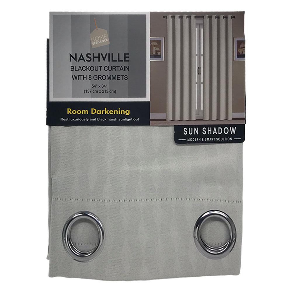 Cortina Nashville Home Elegance Blackout 54"X84" Con Aros - Beige