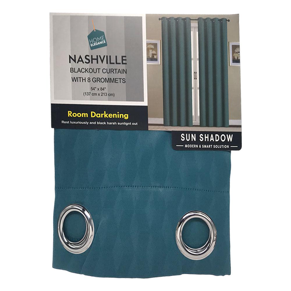 Cortina Nashville Home Elegance Blackout 54"X84" Con Aros - Azul Marino