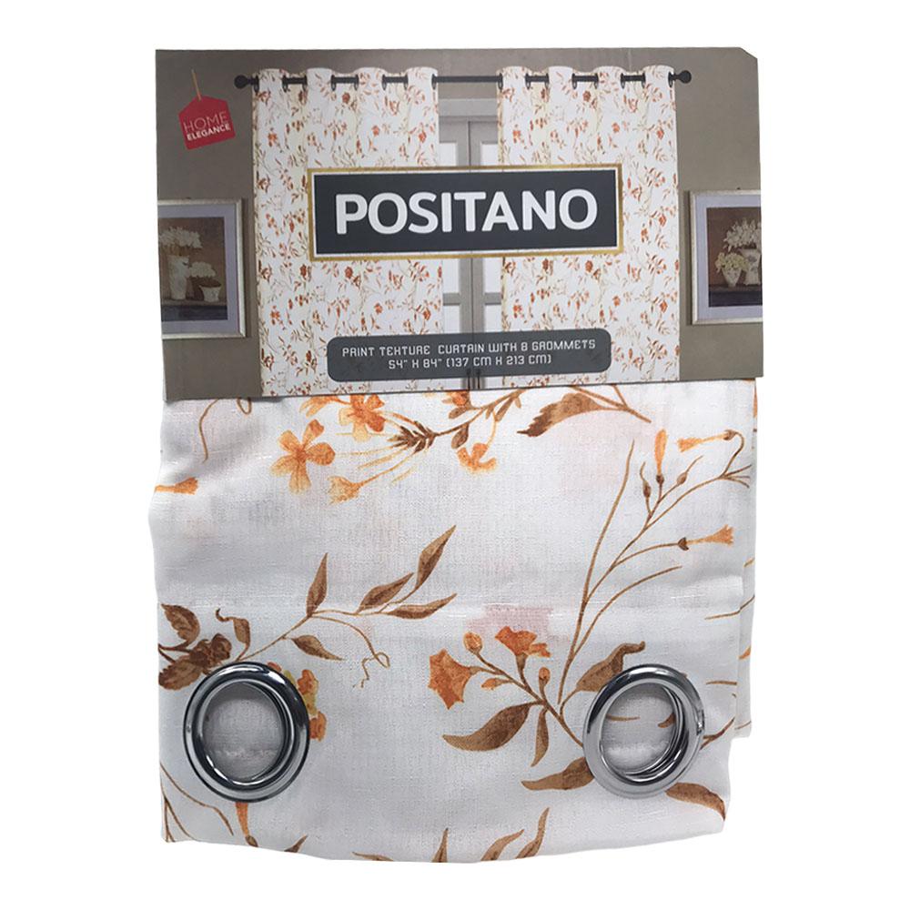 Cortina Positano Home Elegance Con Aros 54"X84" - Naranja Claro