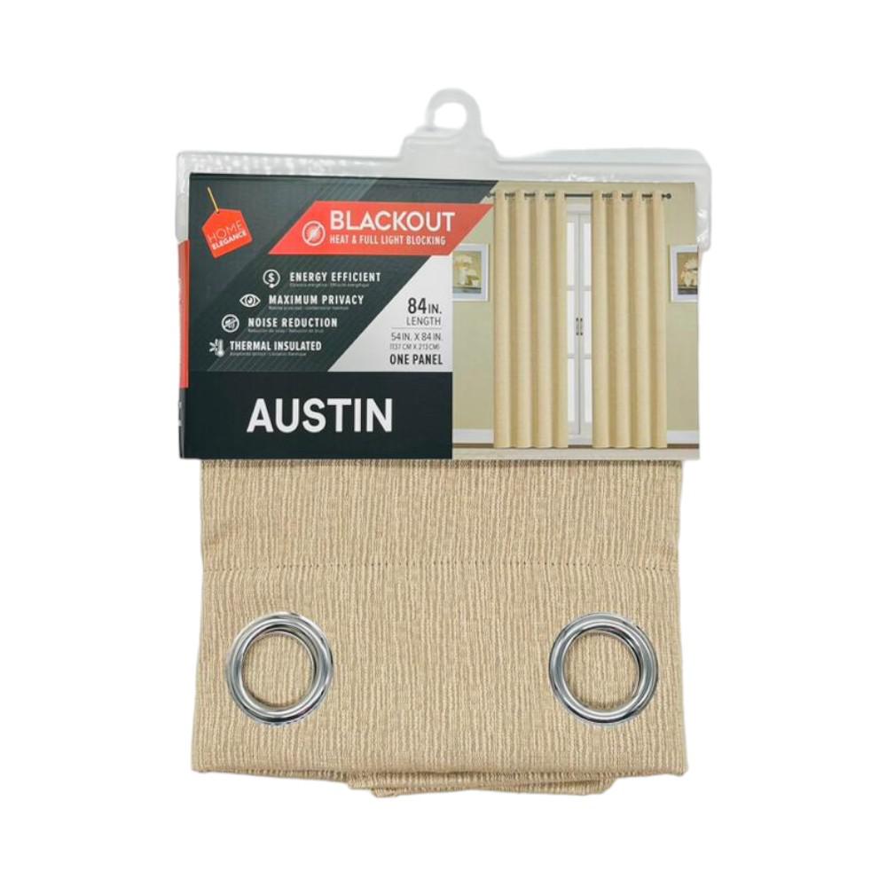 Cortina Home Elegance Austin Blackout Con Aros 54" x 84" - Beige