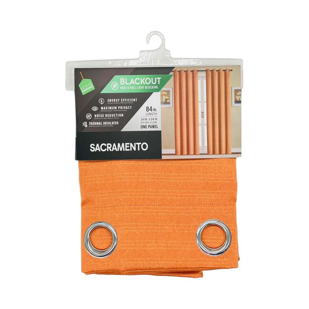 Cortina Home Elegance Blackout Sacramento Con Aros 54" x 84" - Naranja