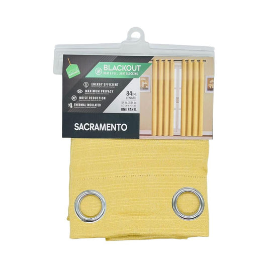 Cortina Home Elegance Blackout Sacramento Con Aros 54" x 84" - Dorado