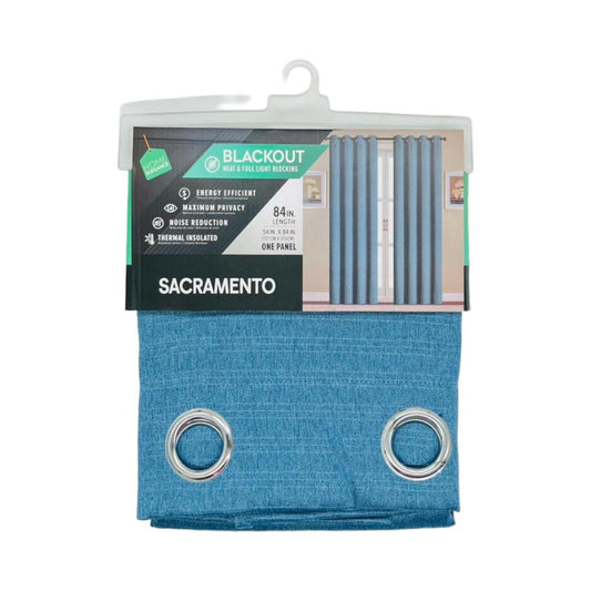 Cortina Home Elegance Blackout Sacramento Con Aros 54" x 84" - Azul Marino