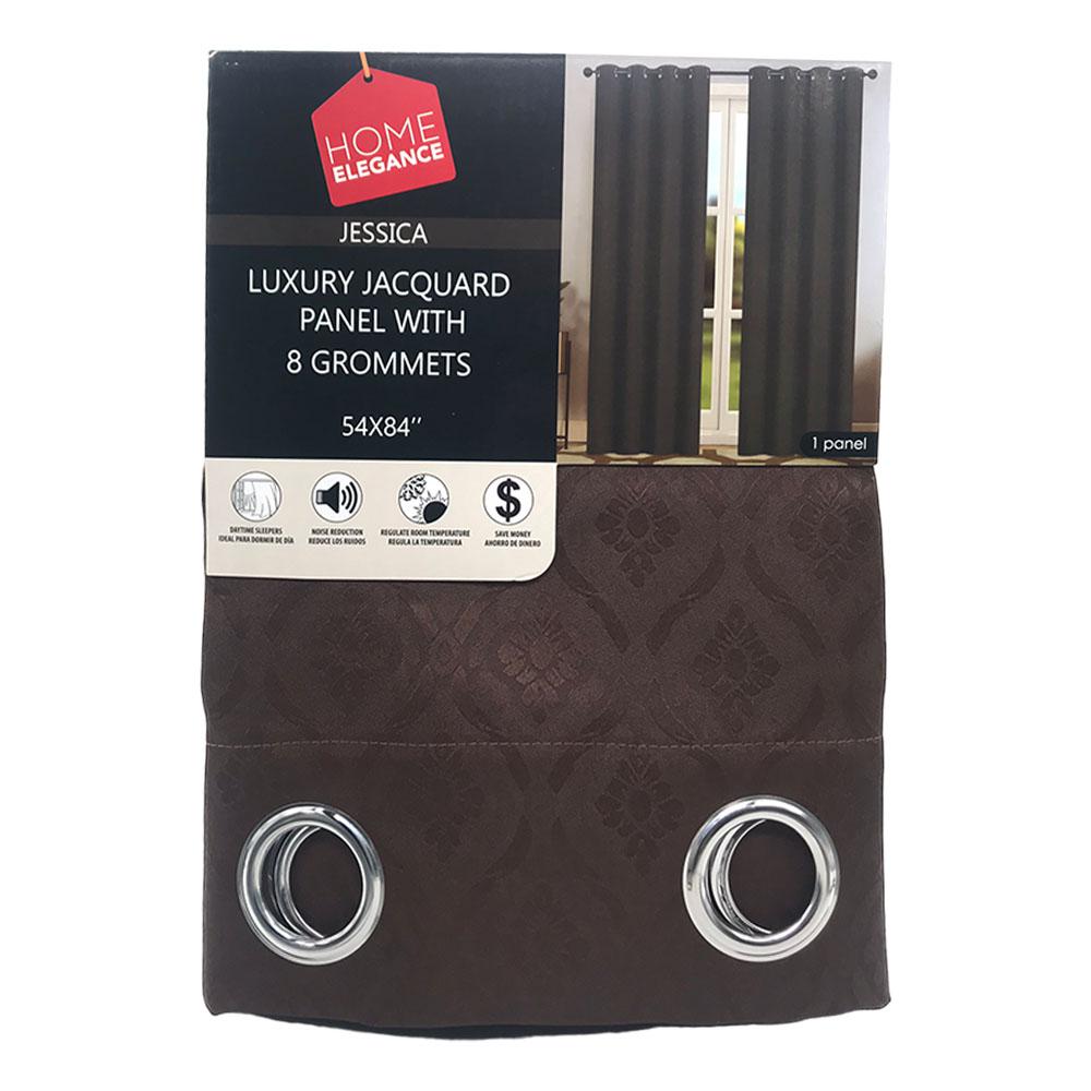Cortina Jessica Home Elegance 54"X84" Con Aros - Chocolate Oscuro