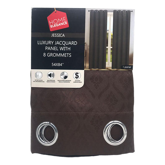 Cortina Jessica Home Elegance 54"X84" Con Aros - Chocolate Oscuro